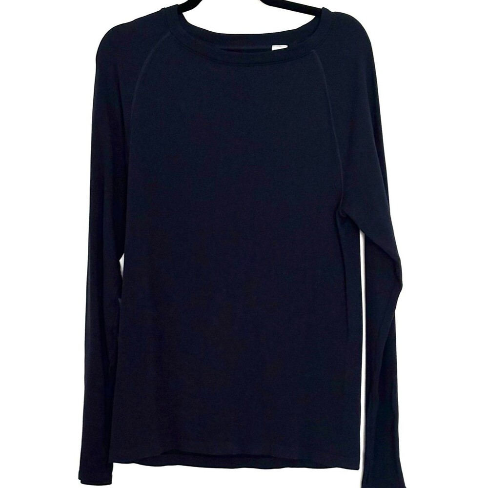 Talbots T by Talbots Seamless Stretch Ribbed Crewneck Long Sleeve Navy Size L/XL